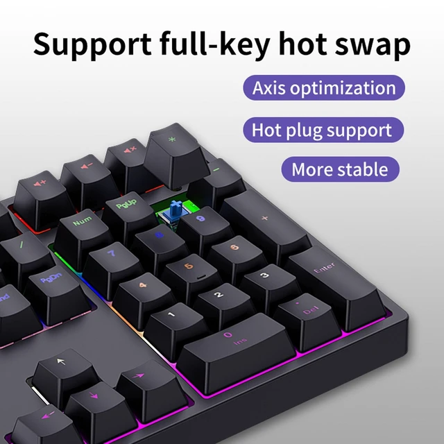 Alt view image 3 of 5 - Glaeptio Wired Mechanical Number Pad, USB C 34 Keys Numeric Keypad with Blue Switch RGB Backlit PBT ABS Detachable Cable for Laptop Desktop PC Office Data Entry Gaming (Black)