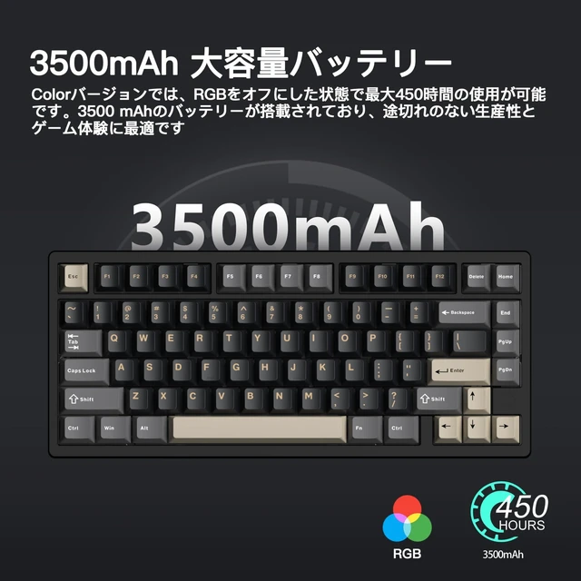 Alt view image 3 of 5 - KIBU WOBKEY Rainy75 75% Tri-Mode Mechanical Keyboard, CNC Aluminum Custom Wireless Keyboard, Hot Swappable, VIA Programmable, Violet Switch, RGB Backlit,BT/2.4G/Wired for Mac/Win(Standard Black