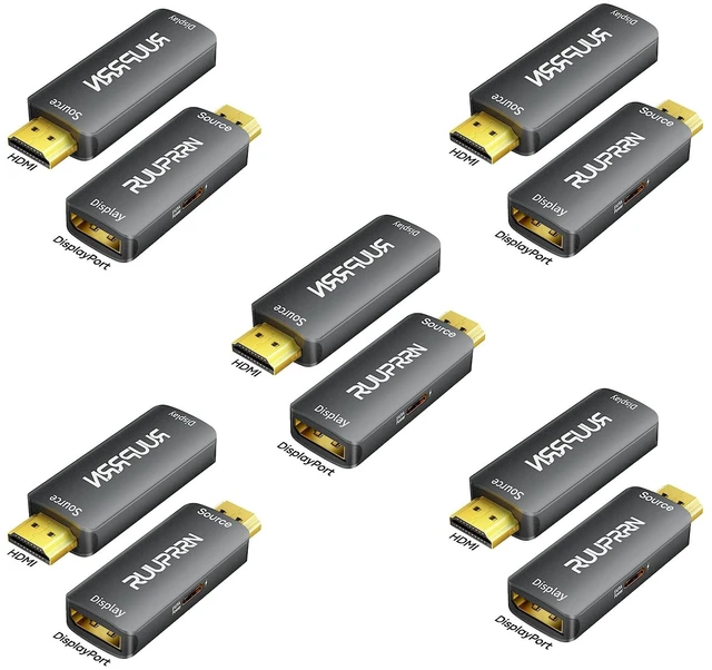 Main image of 5Pack HDMI to DisplayPort Adapter (4K@60Hz, 2K/1080P@120Hz ) Unidirectional