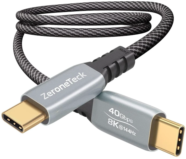 Main image of ZeroneTeck USB4 Cable with Zinc Alloy, 8K@144Hz HDR, 40Gbps, 240W - 5FT