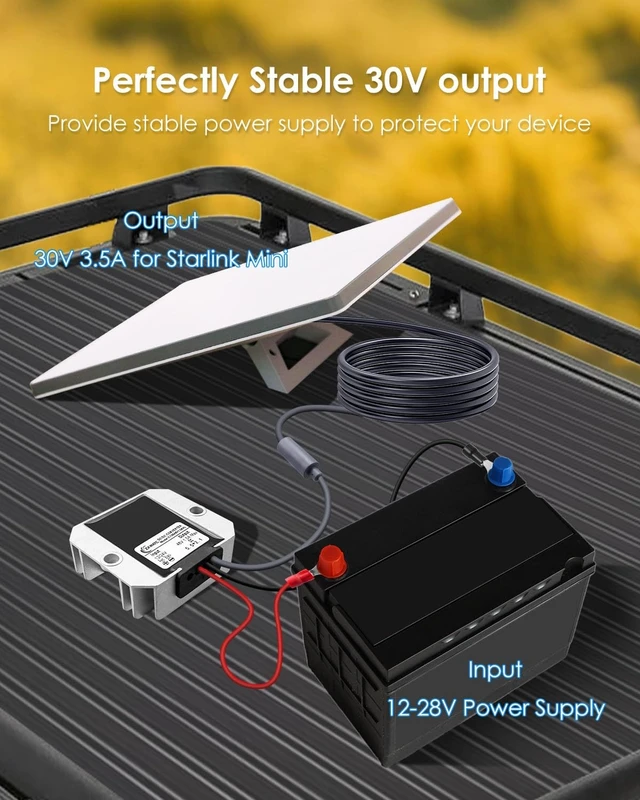 Alt view image 2 of 5 - Starlink Mini 12V/24V to 30V Step Up Converter with DC Female Plug Silvery