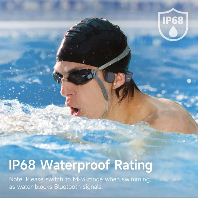 Alt view image 2 of 5 - LOBKIN Bone Conduction Headphones for Swimming IP68 Waterproof 32G MP3 Mode