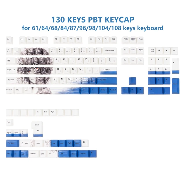 Alt view image 2 of 5 - JOLINTAL Cherry Profile Side Print Shine Through Keycap for Gaming Keyboard