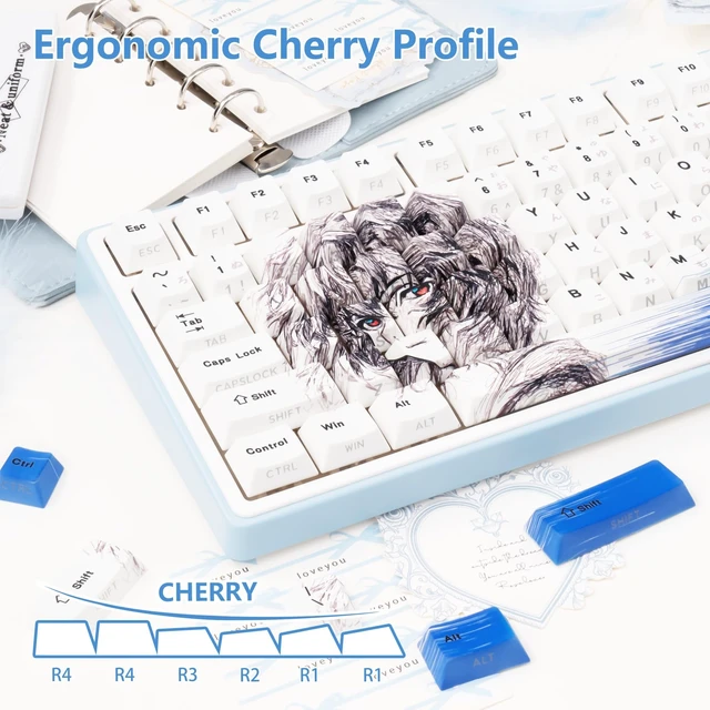 Alt view image 3 of 5 - JOLINTAL Cherry Profile Side Print Shine Through Keycap for Gaming Keyboard