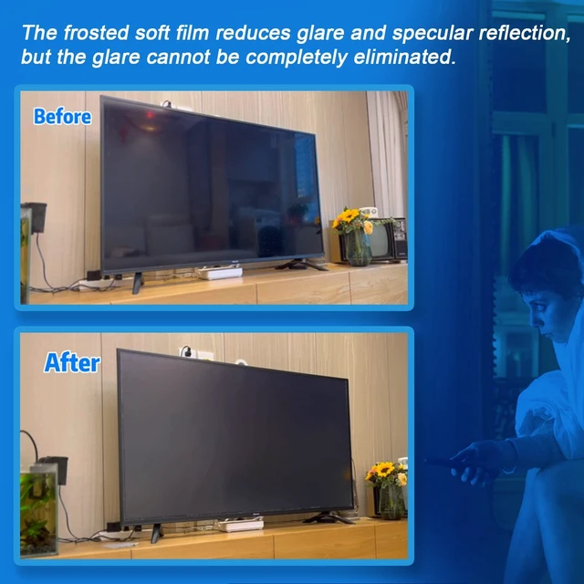 Alt view image 4 of 5 - TYRHMY Anti-Blue Light TV Film, 55 inch Anti-Glare Screen Protector, Filter Blocking Blue Light from 400 to 450Nm,Anti Glare TV Film