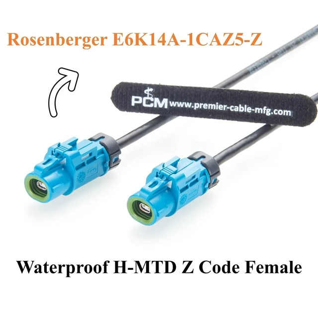 Alt view image 3 of 5 - IP67 Waterproof H-MTD Female to Female Automotive Ethernet Cable Rosenberger E6K14A-1CAZ5-Z 10Gbps 100/1000BASE-T1 Vehicle Network Cable for ADAS Camera, Robotaxi, ECU, Radar, Telematics (2M/6.6FT)