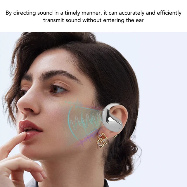 Alt view image 3 of 5 - Vvikizy Cordless Earpieces Earphones V5.4 BT Earphone Noise Cancelling Long Battery Life Comfortable Fit 8h Music Playback for Sport Running Driving Business 40mAh per Earphone (White