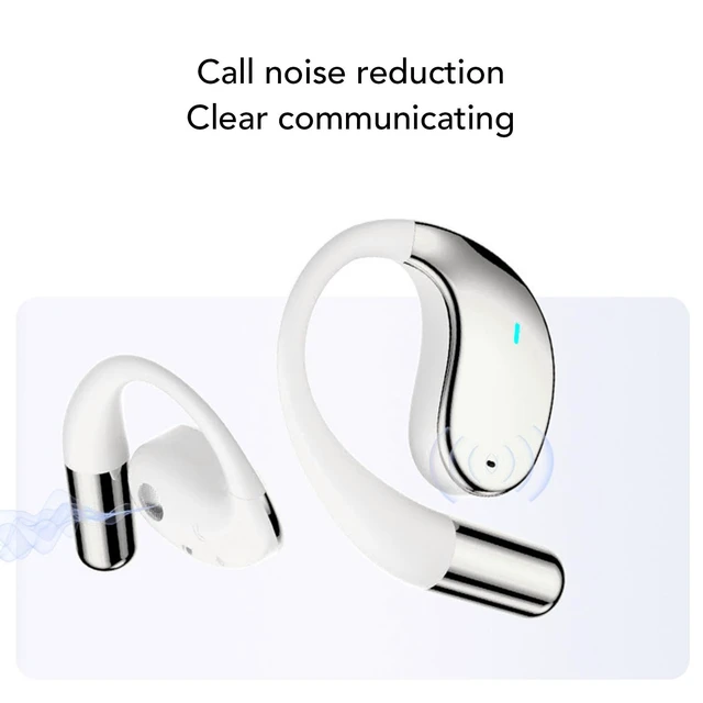 Alt view image 4 of 5 - Vvikizy Cordless Earpieces Earphones V5.4 BT Earphone Noise Cancelling Long Battery Life Comfortable Fit 8h Music Playback for Sport Running Driving Business 40mAh per Earphone (White