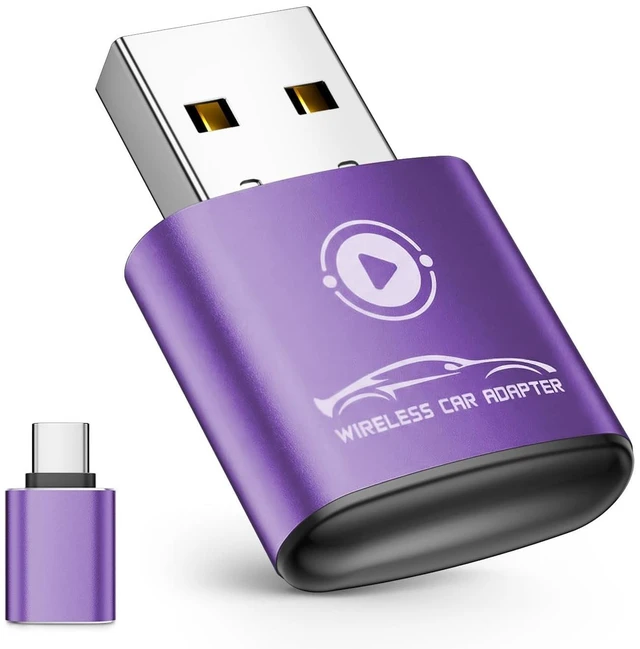 Main image of vnilrgle Wireless CarPlay Adapter for Apple iPhone 2026 Upgraded(Purple)