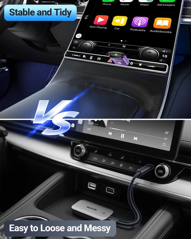 Alt view image 5 of 5 - vnilrgle Wireless CarPlay Adapter for Apple iPhone 2026 Upgraded(Purple)