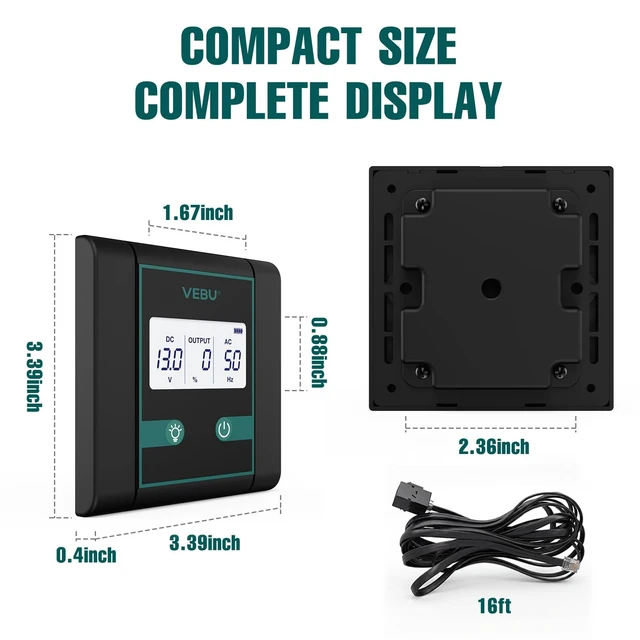 Alt view image 2 of 5 - Remote Control LCD Panel for VEBU Pure Sine Wave Inverters Only