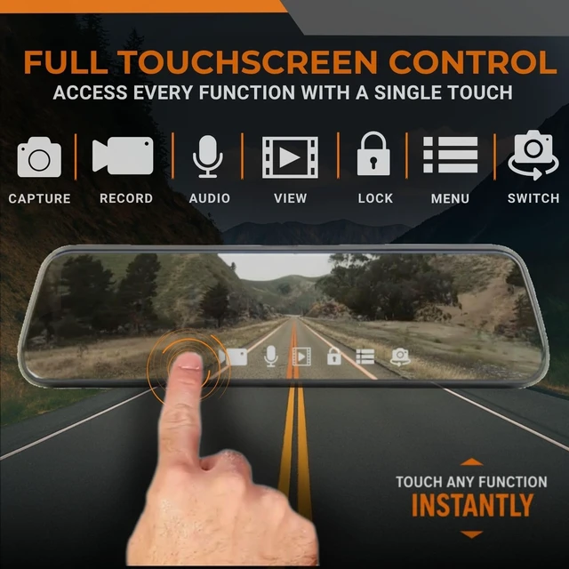 Alt view image 4 of 5 - Brandmotion FVMR-1100 FullVUE Universal Rear Camera Mirror System