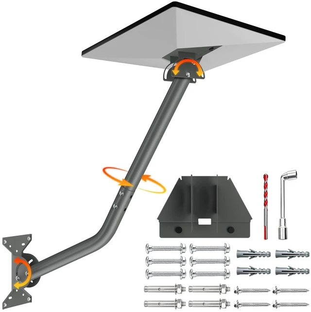 Main image of Starlink Mini Wall Mount, Adjustable Bracket with Extension Tube, Rustproof & Weatherproof for Concrete & Wood Walls, Easy Installation