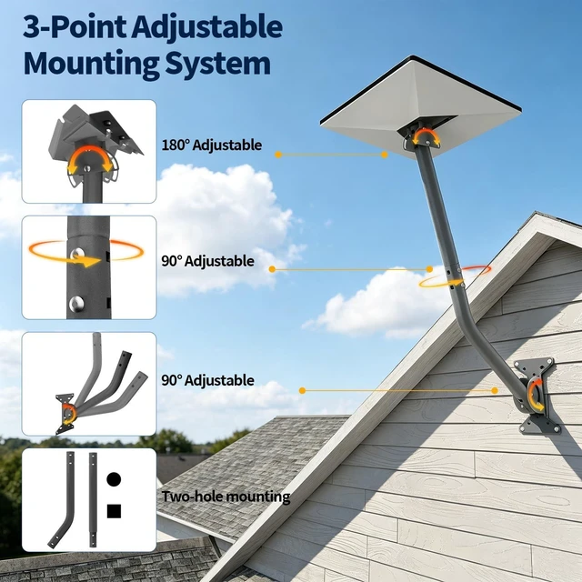 Alt view image 5 of 5 - Starlink Mini Wall Mount, Adjustable Bracket with Extension Tube, Rustproof & Weatherproof for Concrete & Wood Walls, Easy Installation