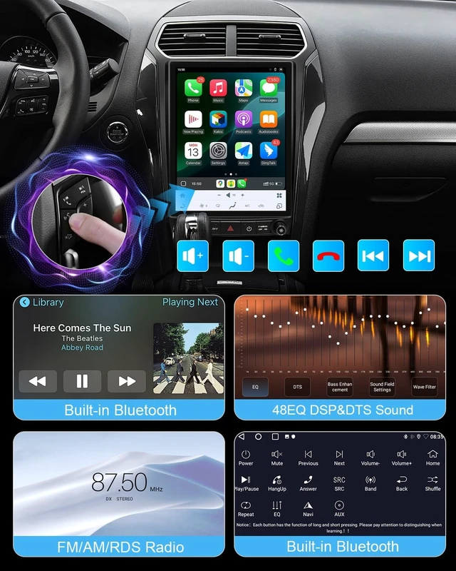 Alt view image 5 of 5 - 12.1" Qualcomm Car Radio for Ford Explorer 2011-2019 Upgrade