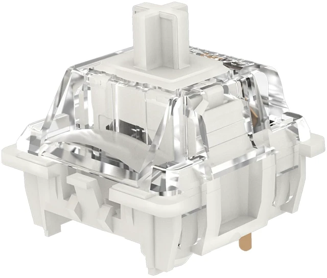 Main image of GATERON G White Pro V3.0 Pre-lubed 5pin Linear Switch for SMD RGB MX Mechanical Gaming Keyboard Switches (70 Pcs-5pin, White)