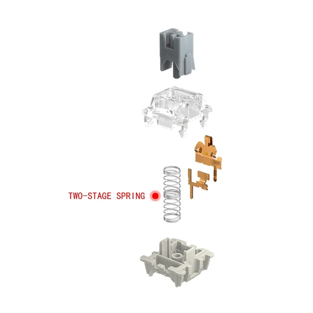Alt view image 3 of 5 - GATERON G White Pro V3.0 Pre-lubed 5pin Linear Switch for SMD RGB MX Mechanical Gaming Keyboard Switches (70 Pcs-5pin, White)