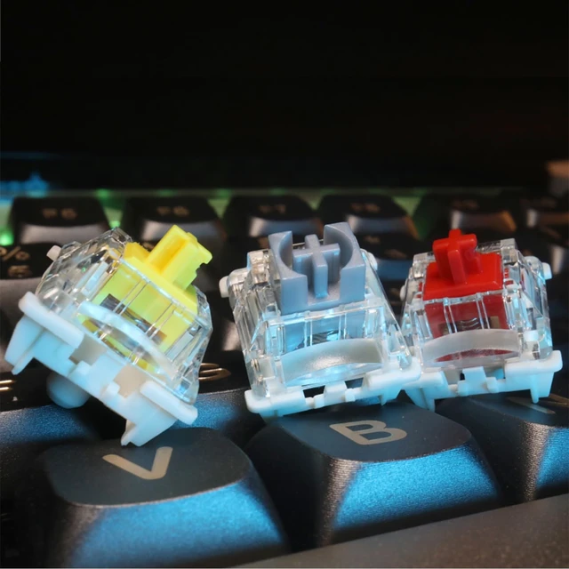 Alt view image 5 of 5 - GATERON G White Pro V3.0 Pre-lubed 5pin Linear Switch for SMD RGB MX Mechanical Gaming Keyboard Switches (70 Pcs-5pin, White)