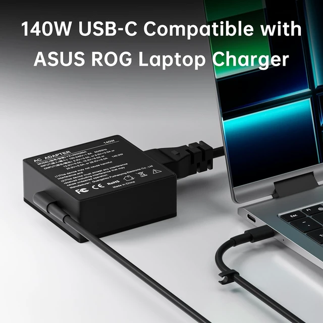 Alt view image 3 of 5 - Yuncaiiz 140W Laptop Charger, Fast Charging Adapter Compatible with Asus A20-100p1a for Rog Flow X13 Z13, Rog Flow X13 Gv301 Gv301q, Rog Flow Z13 & More ASUS Laptops,Safe and Reliable for Daily