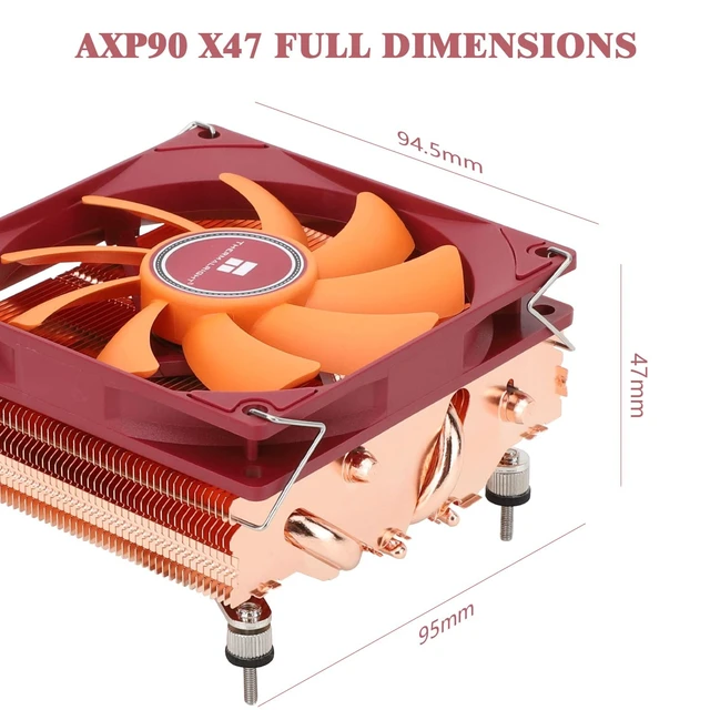 Alt view image 3 of 5 - Thermalright-TR AXP90-X47 Full Low Profile CPU Cooler, with 92mm TL-9015R Slim PWM Fan ITX CPU Cooler, AGHP Technology, 47mm Height,for AMD AM4 AM5/Intel 1700/1150/1151/1200(AXP90 X47