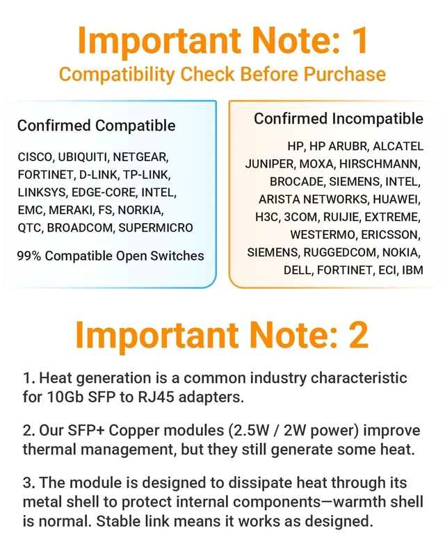 Alt view image 5 of 5 - NUBASA SFP+ to RJ45 10Gb Adapter ^^ 10G/5G/2.5G/1.25GB Auto-Sensing ^^ Ultra-Low Power < 2W ^^ Up to 30m, Plug-Play ^^ for Cisco/Ubiquiti/Netgear/Fortinet and More