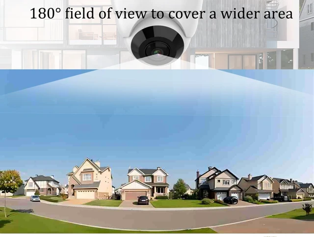 Alt view image 3 of 5 - Real HD 5MP 4MP 180 Degree Wide Angle PoE IP Dome Camera Outdoor/Indoor, 1.8MM Fisheye Lens, 65ft IR Night Vision, H.265+ IP67 Waterproof, NDAA Compliant