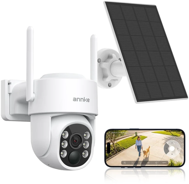 Main image of ANNKE 4MP Solar Security Camera Wireless Outdoor, Pan Tilt, Human Detection