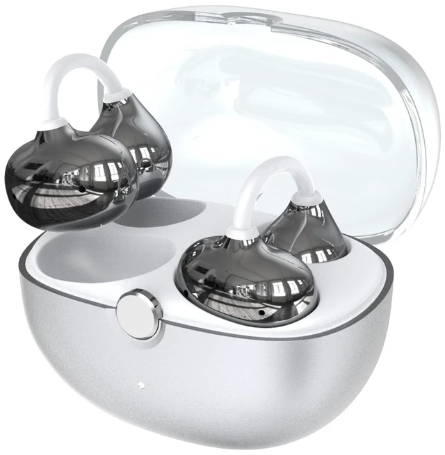Main image of ROEL-PLAY Open Ear Clip On Wireless Earbuds, White