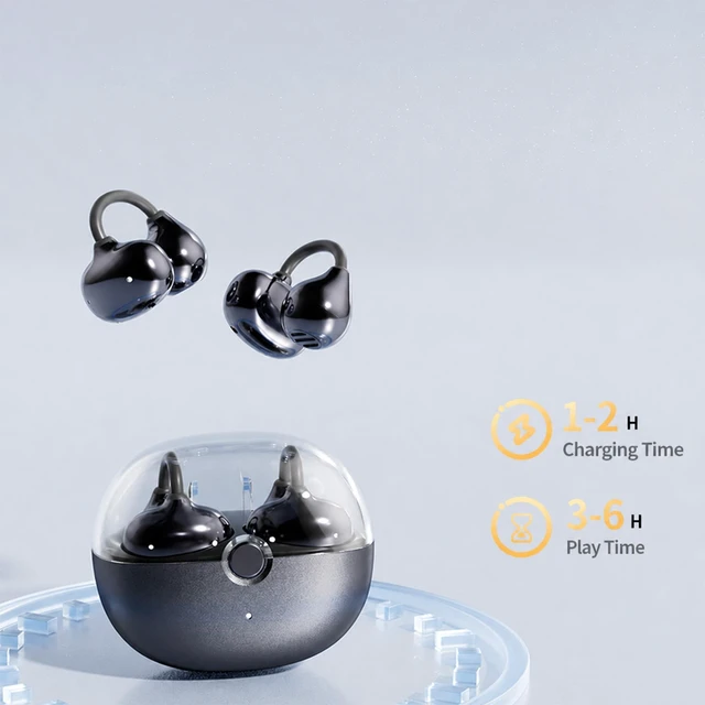 Alt view image 3 of 5 - ROEL-PLAY Open Ear Clip On Wireless Earbuds, White