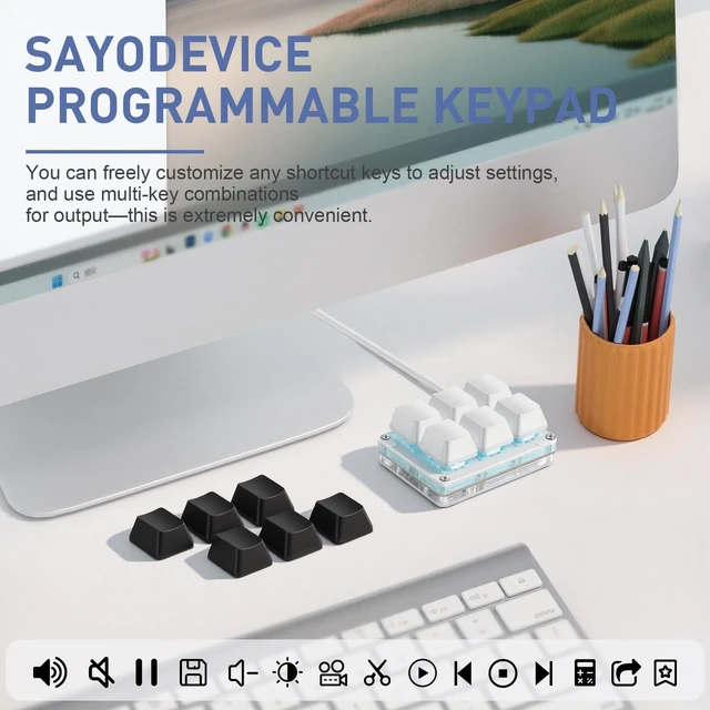 Alt view image 3 of 5 - Mini 6-Key Programmable Keyboard with Hotswappable Mechanical Switches