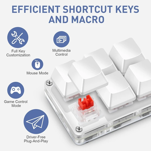 Alt view image 4 of 5 - Mini 6-Key Programmable Keyboard with Hotswappable Mechanical Switches