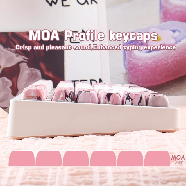 Alt view image 5 of 5 - MOA PBT Keycaps Cherry Blossom-Landscape Painting Sakura Pink Cute Keycaps