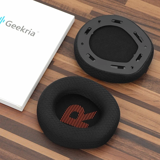 Alt view image 4 of 5 - Geekria Comfort Mesh Fabric Replacement Ear Pads Compatible with JBL Quantum 100 Headphones, Soft & Comfortable Ear Cushions Repair Parts (Black)