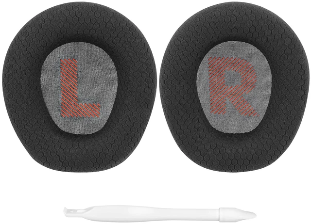 Alt view image 3 of 5 - Geekria Comfort Mesh Fabric Replacement Ear Pads Compatible with JBL Quantum 100 Headphones, Soft & Comfortable Ear Cushions Repair Parts (Black)