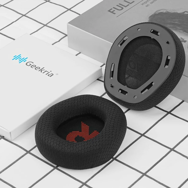 Alt view image 5 of 5 - Geekria Comfort Mesh Fabric Replacement Ear Pads Compatible with JBL Quantum 100 Headphones, Soft & Comfortable Ear Cushions Repair Parts (Black)