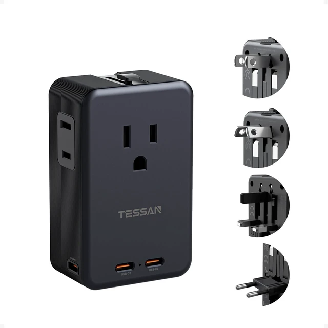 Main image of TESSAN Universal Travel Adapter 70W, Ultra Thin International Power Adapter