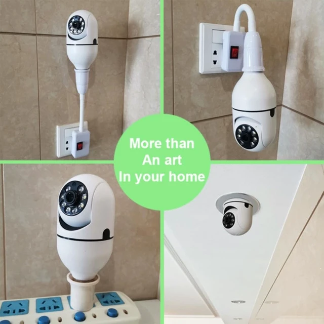 Alt view image 4 of 5 - Bulb Security Camera 2.4GHz Wireless, 3602K Tuya Smart Indoor 3MP Camera, Full Color Night Vision & Motion Tracking, AI Human Detection, Audible Alarm, Alexa/Google Home, Solar Powered