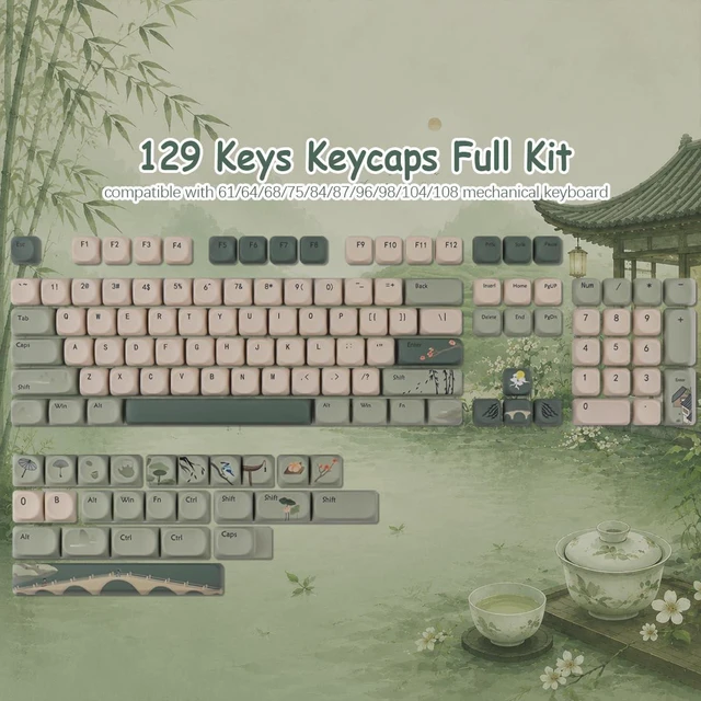 Alt view image 3 of 5 - Sunzit Green MOA Profile Keycaps, PBT Keycap-Spring Tea