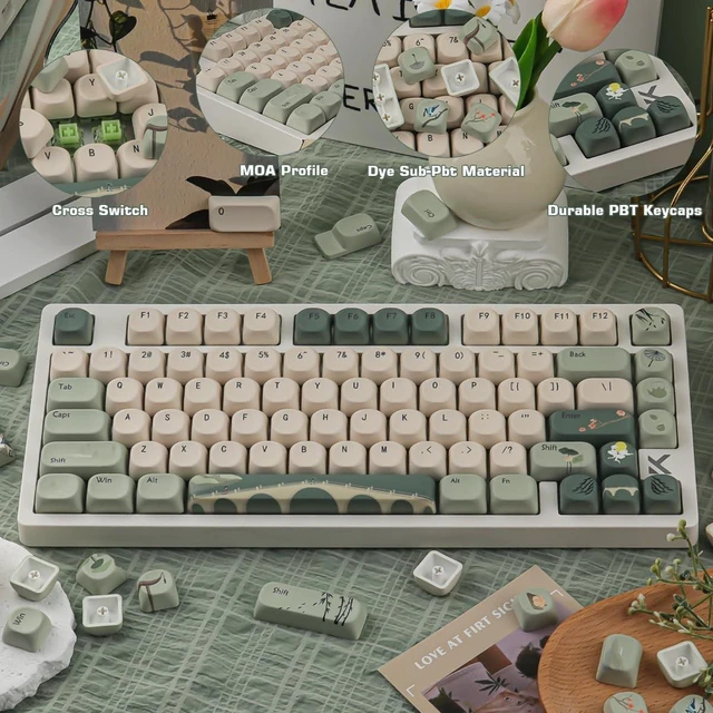 Alt view image 2 of 5 - Sunzit Green MOA Profile Keycaps, PBT Keycap-Spring Tea