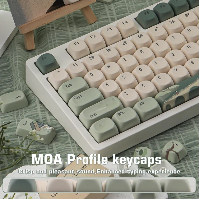 Alt view image 5 of 5 - Sunzit Green MOA Profile Keycaps, PBT Keycap-Spring Tea
