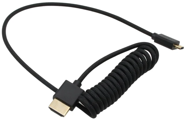 Alt view image 2 of 5 - HangTon Micro HDMI to HDMI 4K 8K 60p Cable for Canon R6 R6II R5C R5 R10 R7 Sony ZVE-10 A7C A7RIV A7RIII A7S2 Lumix S5 S9 GH4 Camera ATOMOS Ninja V Ultra SmallHD Cine Indie Monitor, Type A D Black 50cm