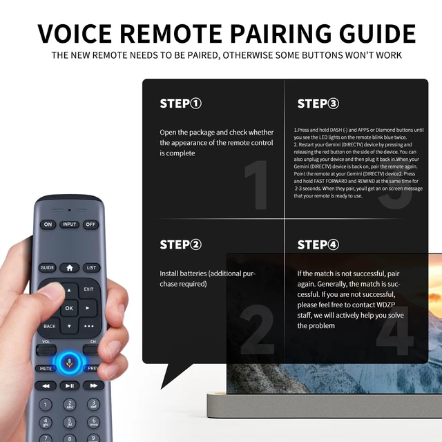 Alt view image 4 of 5 - WDZP New Replacement for AT&T DirecTV MG3-R35602 RC82V 71KW-200 & C71KW-400 Osprey RC4693701/01BR Remote Control