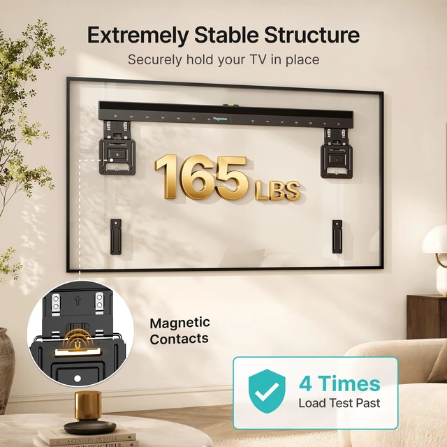 Alt view image 3 of 5 - Pegzone Ultra Slim TV Wall Mount for 43-100 Inch TVs, Holds up to 165 lbs