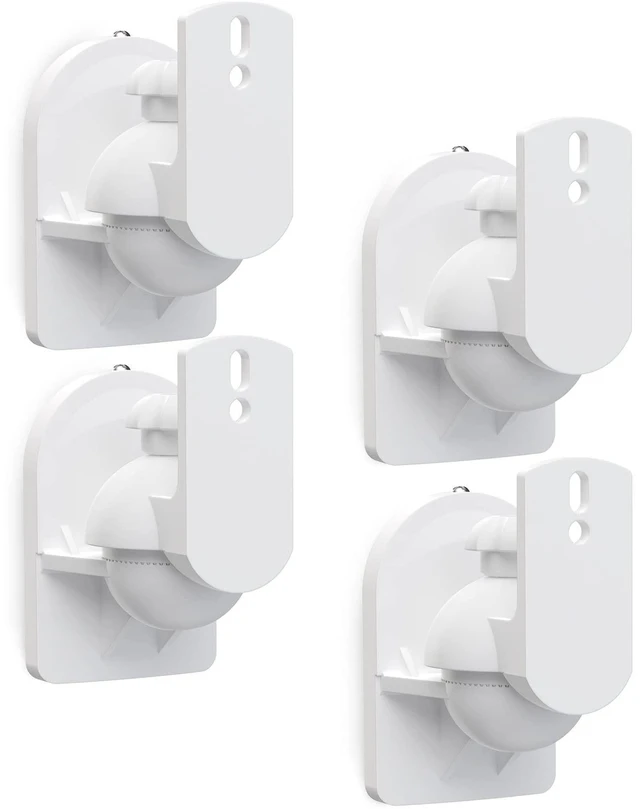 Main image of WALI Speaker Wall Mounts, Bookshelf Speaker Wall Mount Brackets, Surround Sound Speakers Mounts, Hold up to 7.7 lbs, (SWM402-W), 4 Pack, White