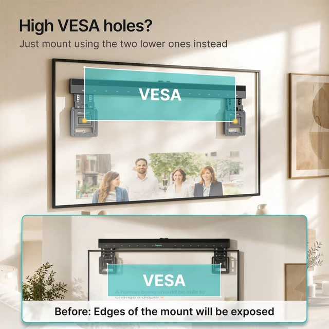 Alt view image 4 of 5 - Pegzone Ultra Slim TV Wall Mount for 43-100 Inch TVs, Holds up to 165 lbs