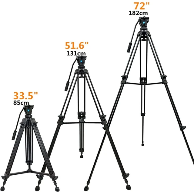 Alt view image 3 of 5 - YUSEN 72" Camera Tripod Heavy Duty Twin Tube Video Tripod Stand