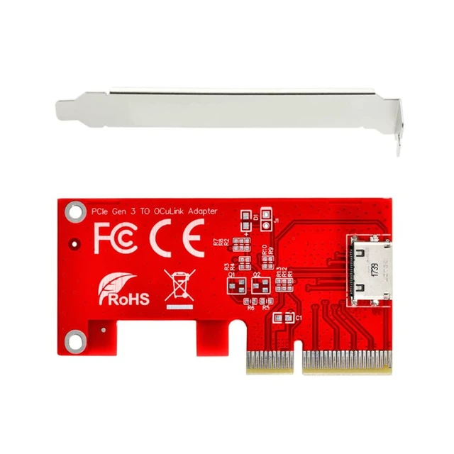 Alt view image 3 of 5 - NFHK PCI-E 3.0 Express 4.0 x4 to Oculink Internal SFF-8612 SFF-8611 Host Adapter for PCIe SSD with Bracket