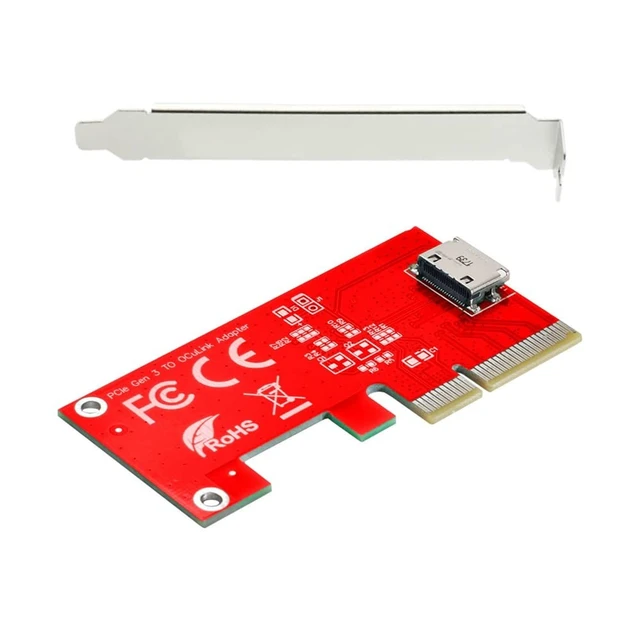 Alt view image 2 of 5 - NFHK PCI-E 3.0 Express 4.0 x4 to Oculink Internal SFF-8612 SFF-8611 Host Adapter for PCIe SSD with Bracket