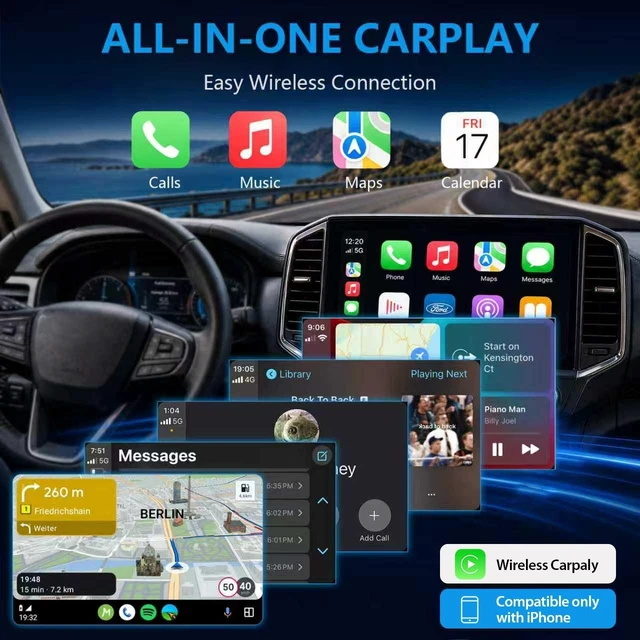 Alt view image 4 of 5 - Wireless Carplay Hub CarPlay USB Media Hub for Ford F-150 2013-2023 USB Type-C Hub Upgrade Module for Ford Lincoln SYNC 3 Version 3.4 Only for Apple CarPlay