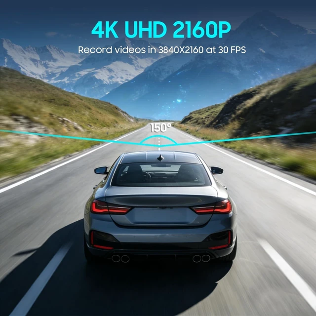 Alt view image 3 of 5 - 4K Dash Cam Front, 64GB Card Included, Dash Camera for Cars Built in WiFi, Mini Dashcam with Night Vision, App Control, Loop Recording, Emergency Lock, 1.47'' IPS Screen, Support 128GB Max